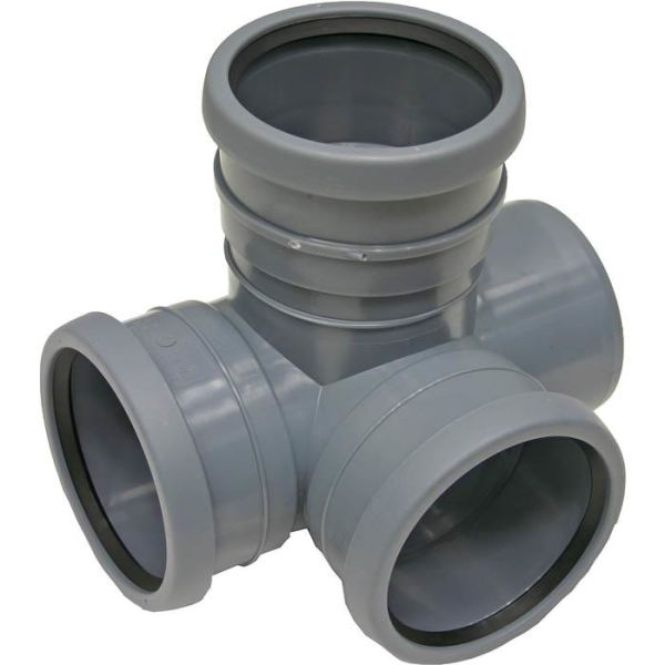 Hjørne manifold Pipelife 170265 med 3 ærmer, 88,5°, 110 mm 