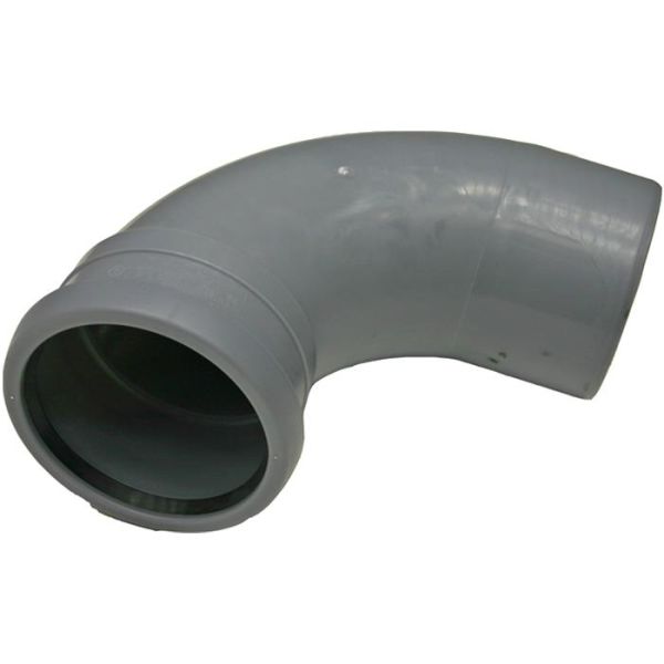Bøjning Pipelife 170376 med 1 ærme, lang radius, 88,5°, 110 mm 