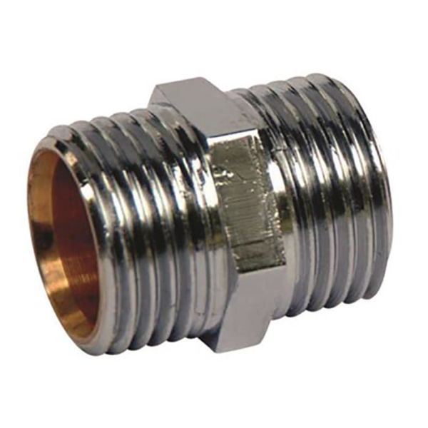 Skruefitting Vatette FG060348620 lige, forkromet, utv-gevind, G15 x G10 
