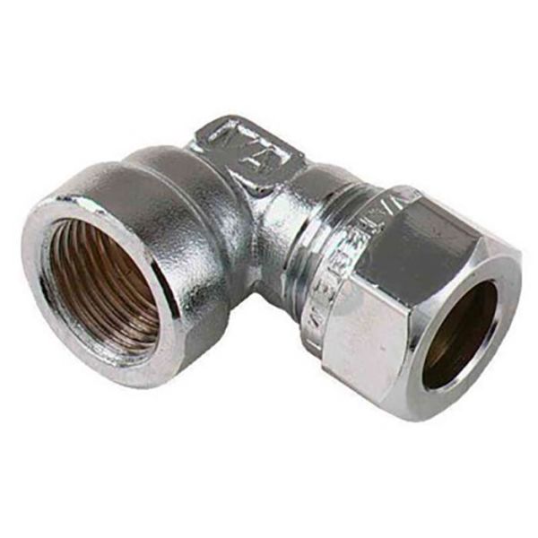Overgangsvinkel Vatette FG036043420 90°, forkromet, indvendigt gevind, 12 mm x G10 