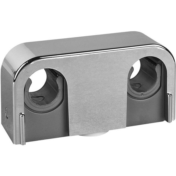 Rørbøjle Faluplast 14005 Krom, dobbelt, med snap pick, 12/15 mm 