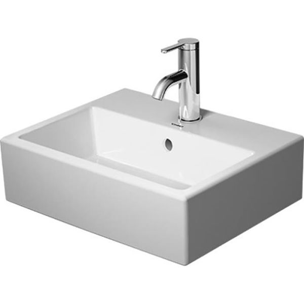 Håndvask Duravit Vero Air med et bredt afløb og et blandehul 450 x 350 mm