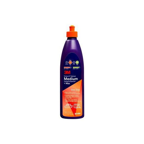 Geelipinnoitteen leikkausyhdiste ja -vaha 3M Perfect-It Gelcoat Medium 473 ml, 6 kpl 