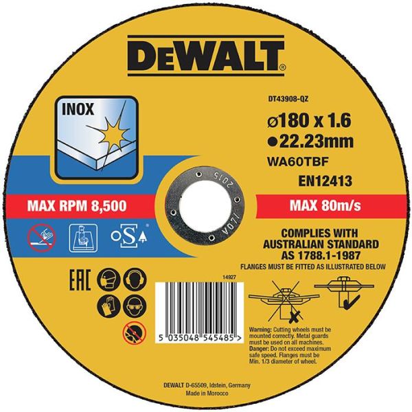 Skæreskive Dewalt DT43908 tynd skæring 180 x 1,6 mm