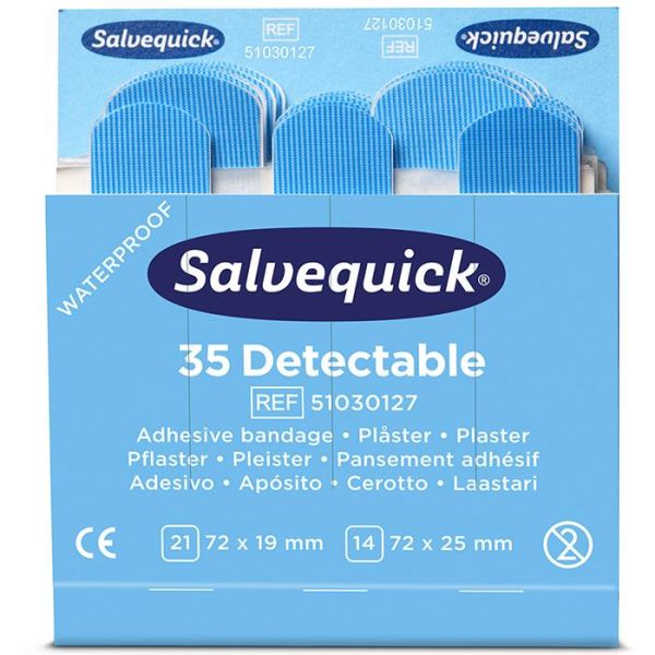 Plåster Salvequick 51030127 Blue Detectable  