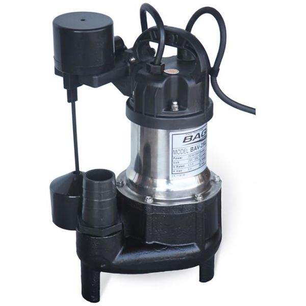 Spildevandspumpe BAGA BAV250J med fritliggende flyder 