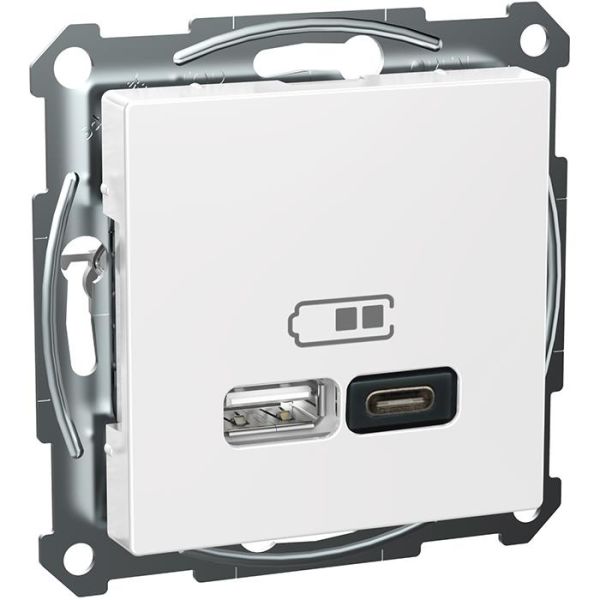 Latausasema Schneider Electric Exxact WDE002980 USB/USB-C, valkoinen 