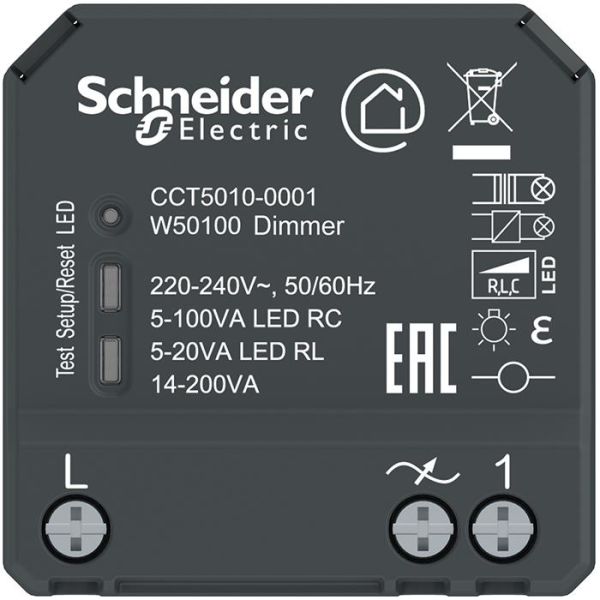 Puckdimmer Schneider Electric Exxact Wiser LED med Bluetooth-styrning 