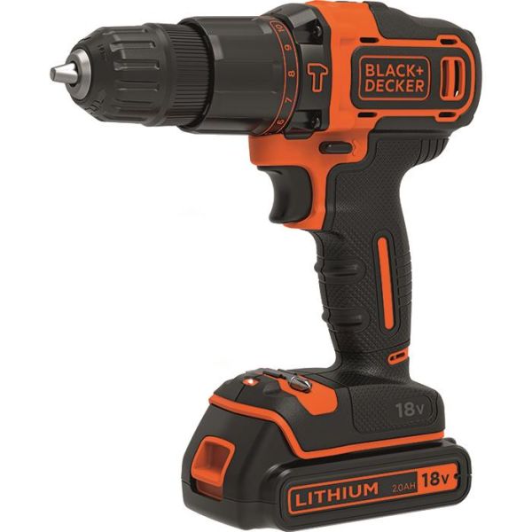 Slagboremaskine Black & Decker BDCHD18KB2-QW med batteri og oplader 