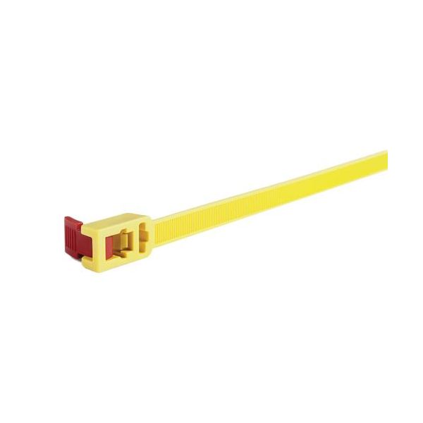 Kabelbindere Hellermann Tyton SpeedyTie gul, kan åbnes, 13 x 752 mm, pakke med 5 