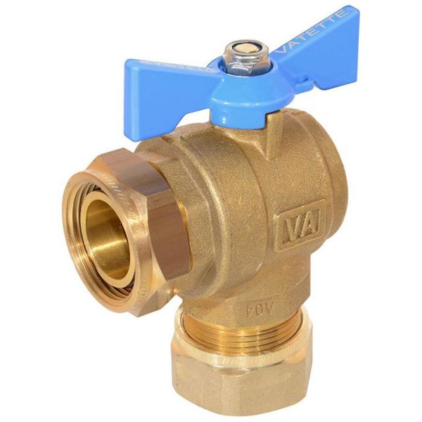 Avstengingsventil Vatette 8547103 22 mm x G20, vinkel Blå