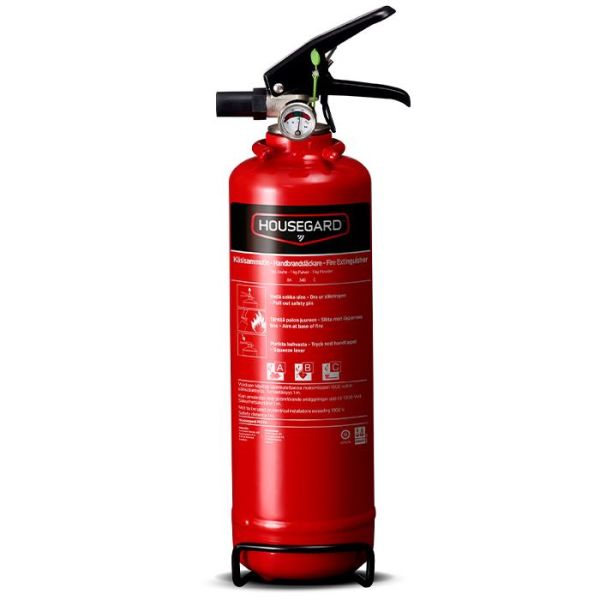 Brandsläckare Housegard PE1TGH pulver, 1 kg, röd 