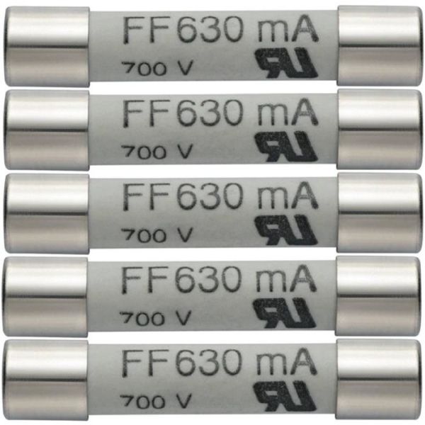 Reserve sikring Testo 05900007 630 mA/600 V, pakke med 5 stk 
