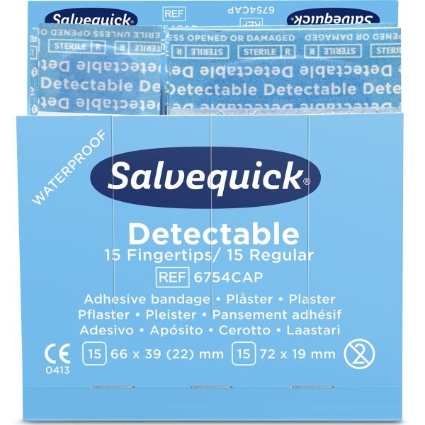 Plaster Salvequick 51030126 Blue Detectable Blanding, 6 x 30 stk. 