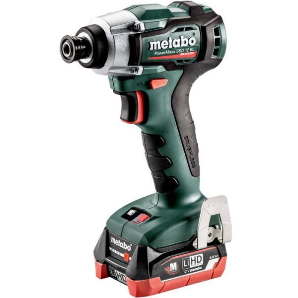 Slagskruetrækkere Metabo PowerMaxx SSD 12 BL med 2 stk 4,0 Ah batterier og oplader 