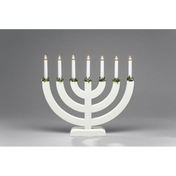 Adventsljusstake Konstsmide 3987-219 vit, 7 ljus 