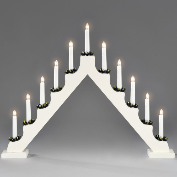 Sähkökynttelikkö Konstsmide 2541-210 valkoinen, 11 kynttilää 