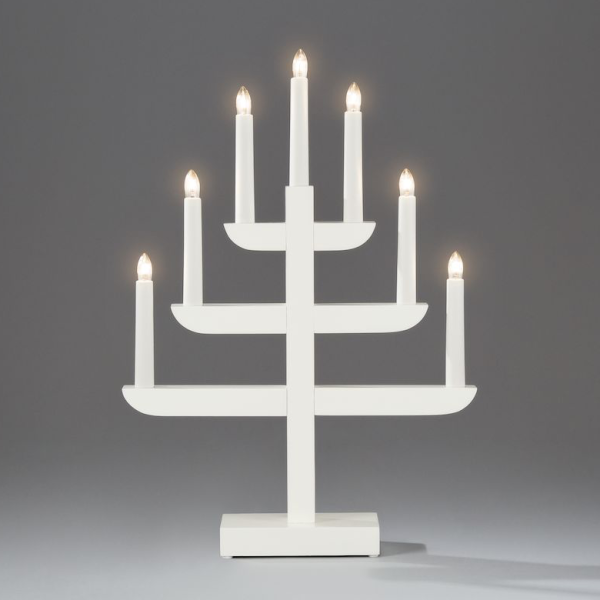 Adventsljusstake Konstsmide 2540-210 vit, 7 ljus 