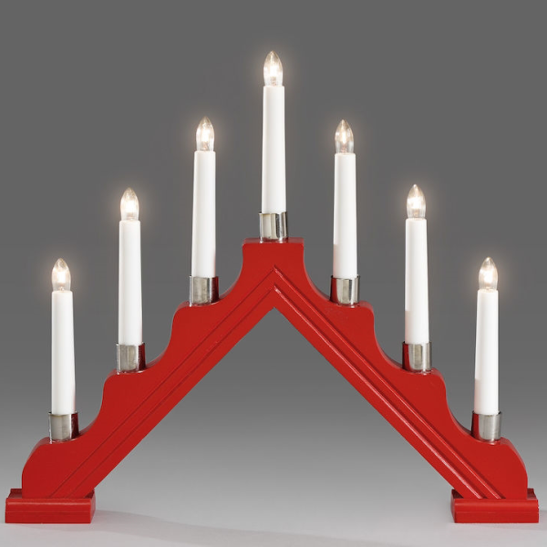 Sähkökynttelikkö Konstsmide 1041-510 7 kynttilää Punainen