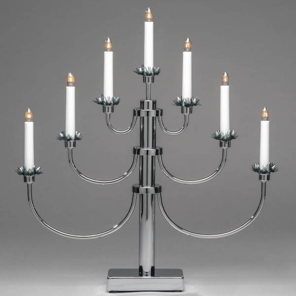 Elektrisk adventsstage Konstsmide 2050-900TR 7 stearinlys krom