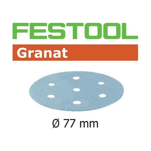 Slippapper Festool STF GR 77mm, 6-hålat, 50-pack P120 Ø 77 mm 50-pack