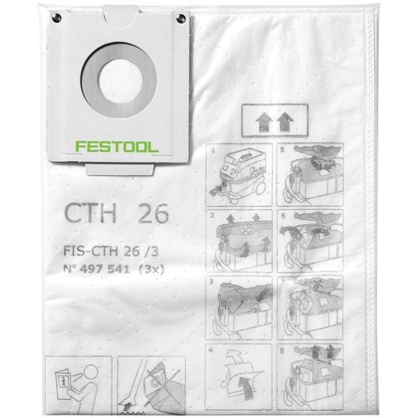 Sikkerhedsfilterpose Festool FIS-CTH 26/3 3-pak 