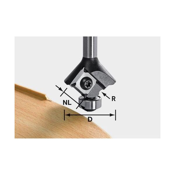 Afrundingsfræser Festool S8 HW R2 D28 KL12,7OFK med vendeskær 