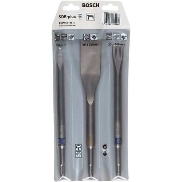 Talttasarja Bosch 2607019159 SDS-Plus, 3 osaa 