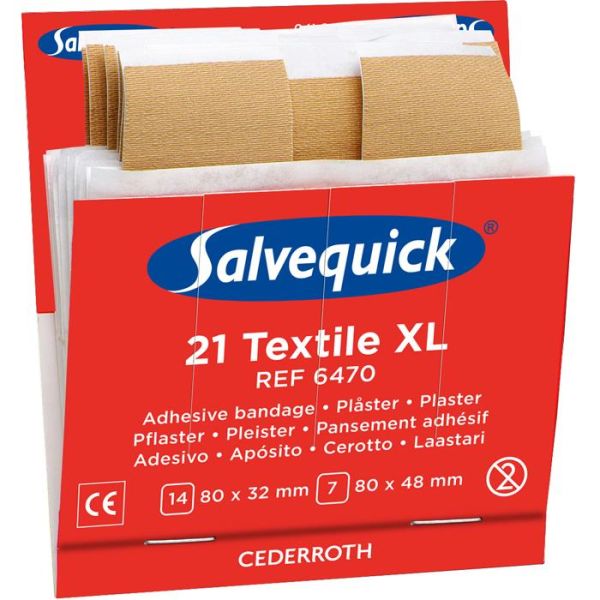 Tekstilplaster Salvequick 6470 6x21stk 