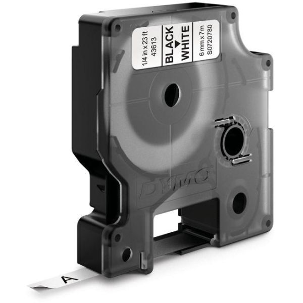 Tape DYMO Standard D1 6mm Sort på hvid