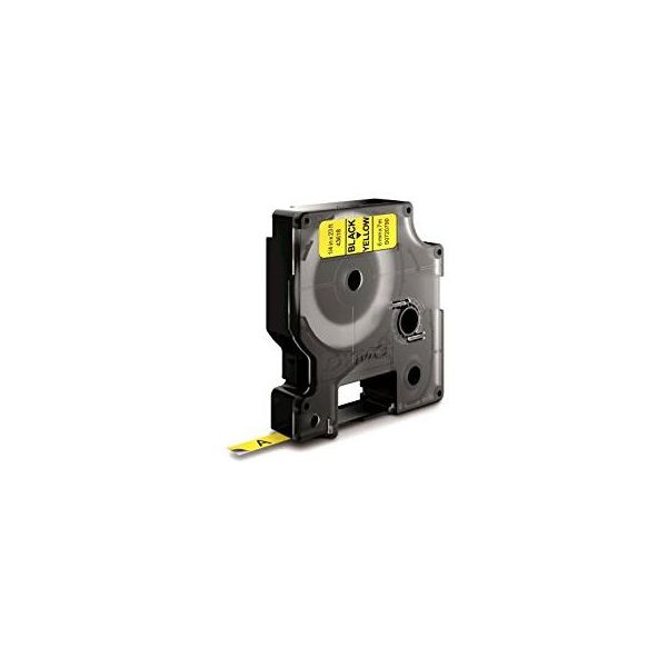Tape DYMO Standard D1 6mm Sort på gul