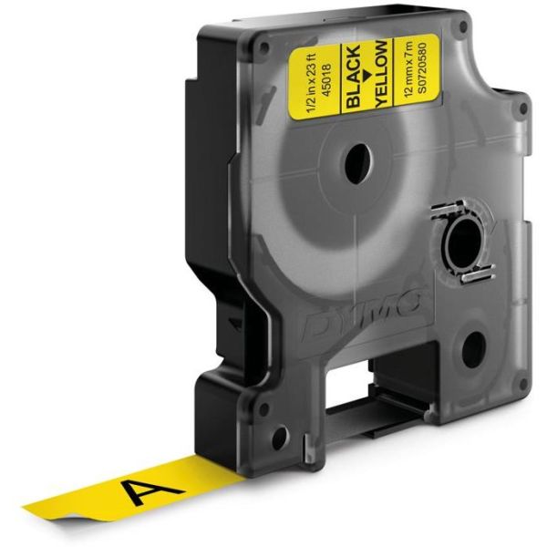 Tape DYMO Standard D1 12mm Sort på gul