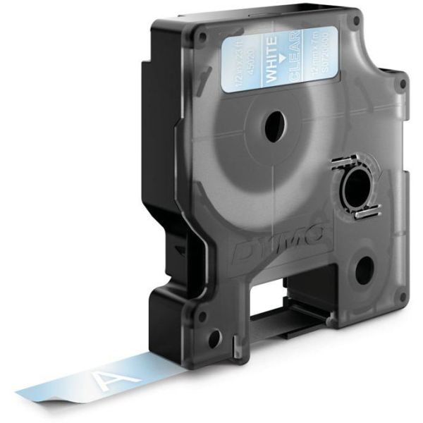 Tape DYMO Standard D1 12mm Hvid på gennemsigtig
