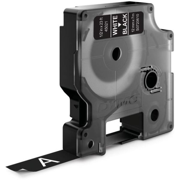 Tape DYMO Standard D1 12mm Hvid på sort