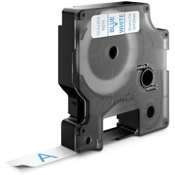 Teip DYMO Standard D1 12mm Blått på hvitt
