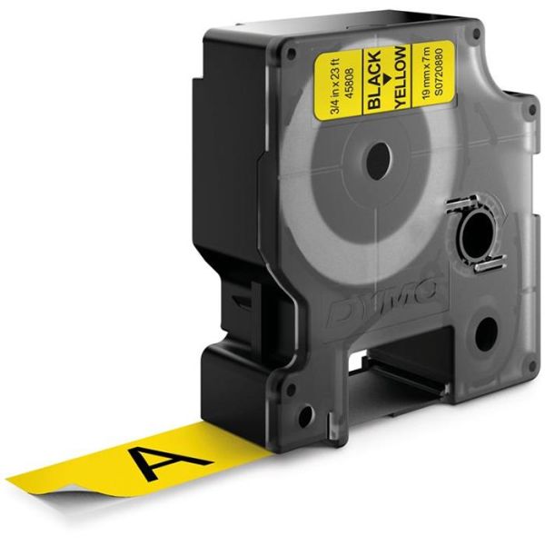 Tape DYMO Standard D1 19mm Sort på gul