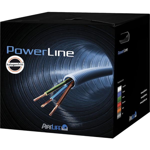 Kabel Pipelife FQ PowerLine forhåndslagt, kan innstøpes 5G 2,5, 20 mm x 50 m