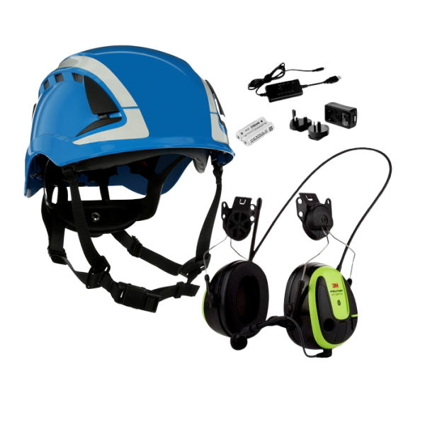 Hörselskyddspaket 3M Peltor WS Alert XPI med blå skyddshjälm & laddpaket 