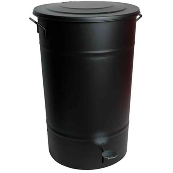Avfallsbeholder Hykab 11821.1 med tramp, galvanisert, 70 l svart