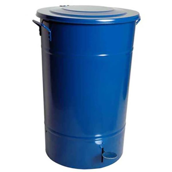 Avfallsbeholder Hykab 11821.3 med tramp, galvanisert, 70 l blå