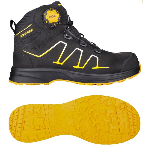 Sikkerhedsstøvle Solid Gear Reckon S3, BOA, sort/gul 39
