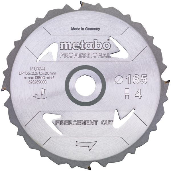 Savklinge Metabo 628289000 165x20 mm, 4T 