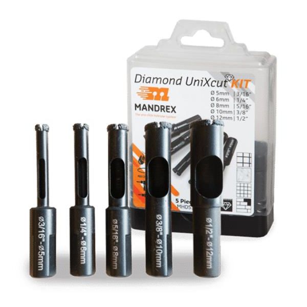Diamanthullsagsett Mandrex UniXcut 5 deler 