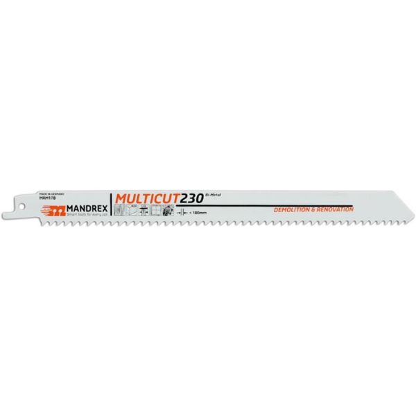 Bajonetsavklinger Mandrex MULTICUT 230 mm, til nedrivning og renovering 