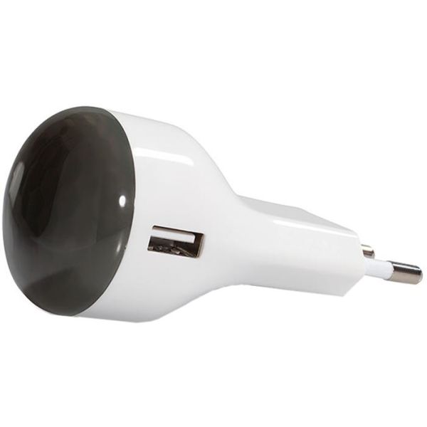 Natlys CAPiDi USBNL2.1A med USB-oplader sort