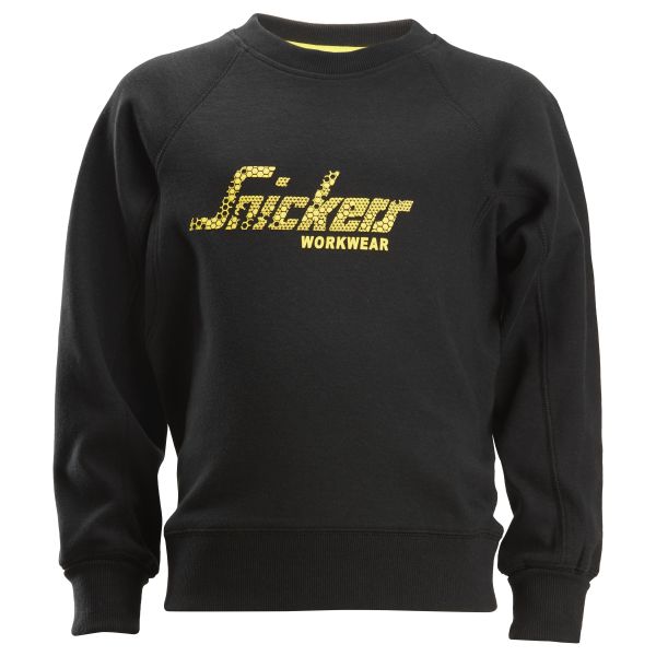Collegepaita Snickers Workwear 7509 junior, musta 98/104