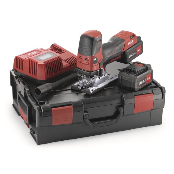 Stiksav Flex JS18.0-EC Set med batteri og oplader 
