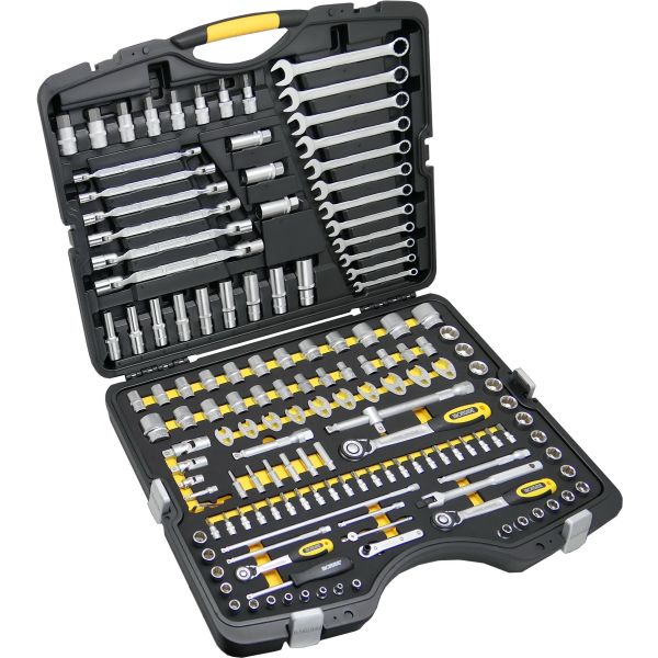 Pipenøkkelsett Ironside 102339 1/4", 3/8" og 1/2", 148 deler 