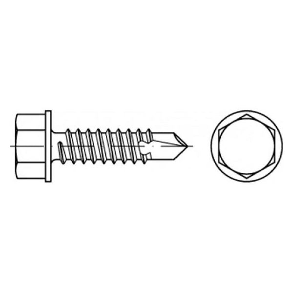 Flangeskrue REYHER 075040140042025 4,2 x 25 mm, pakke med 1000, HB ST 