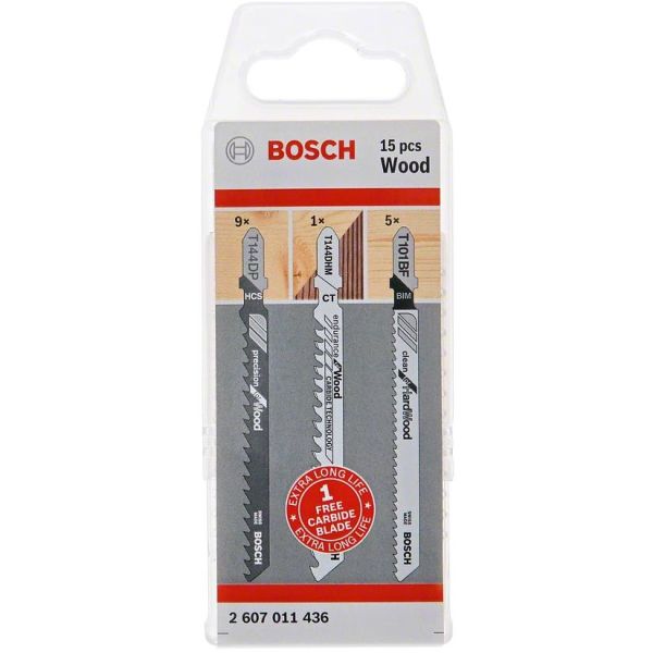 Sticksågsbladsats Bosch T 144 DP/T 101 BF 15-pack 